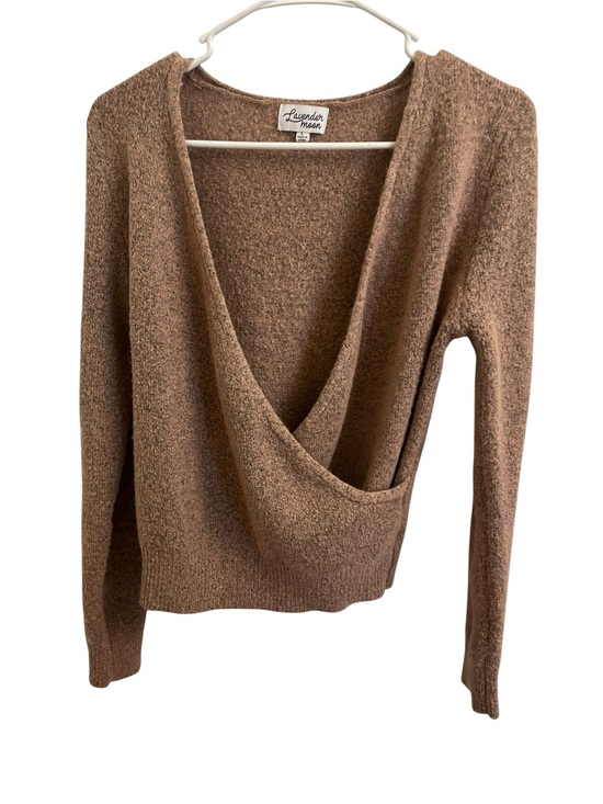 Lavender Moon Sweaters - Lavender Moon Blush Tan Wrap V-Neck Women's Sweater
